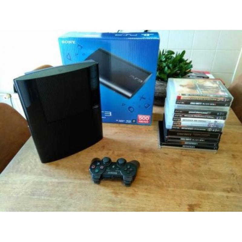 playstation 3 Slim-line met 500GB en tien spellen